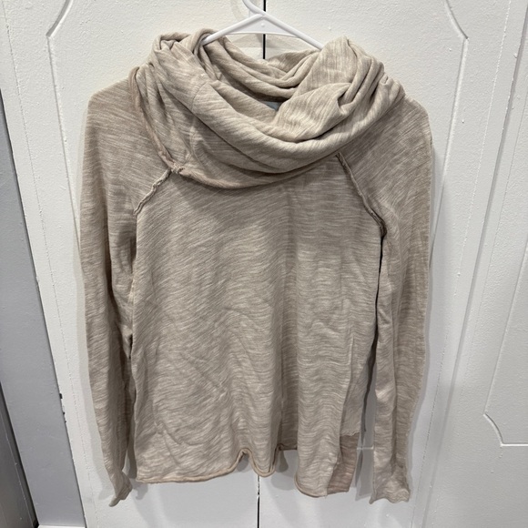 Free People Beige Cocoon Cowl Pullover - Picture 3 of 12
